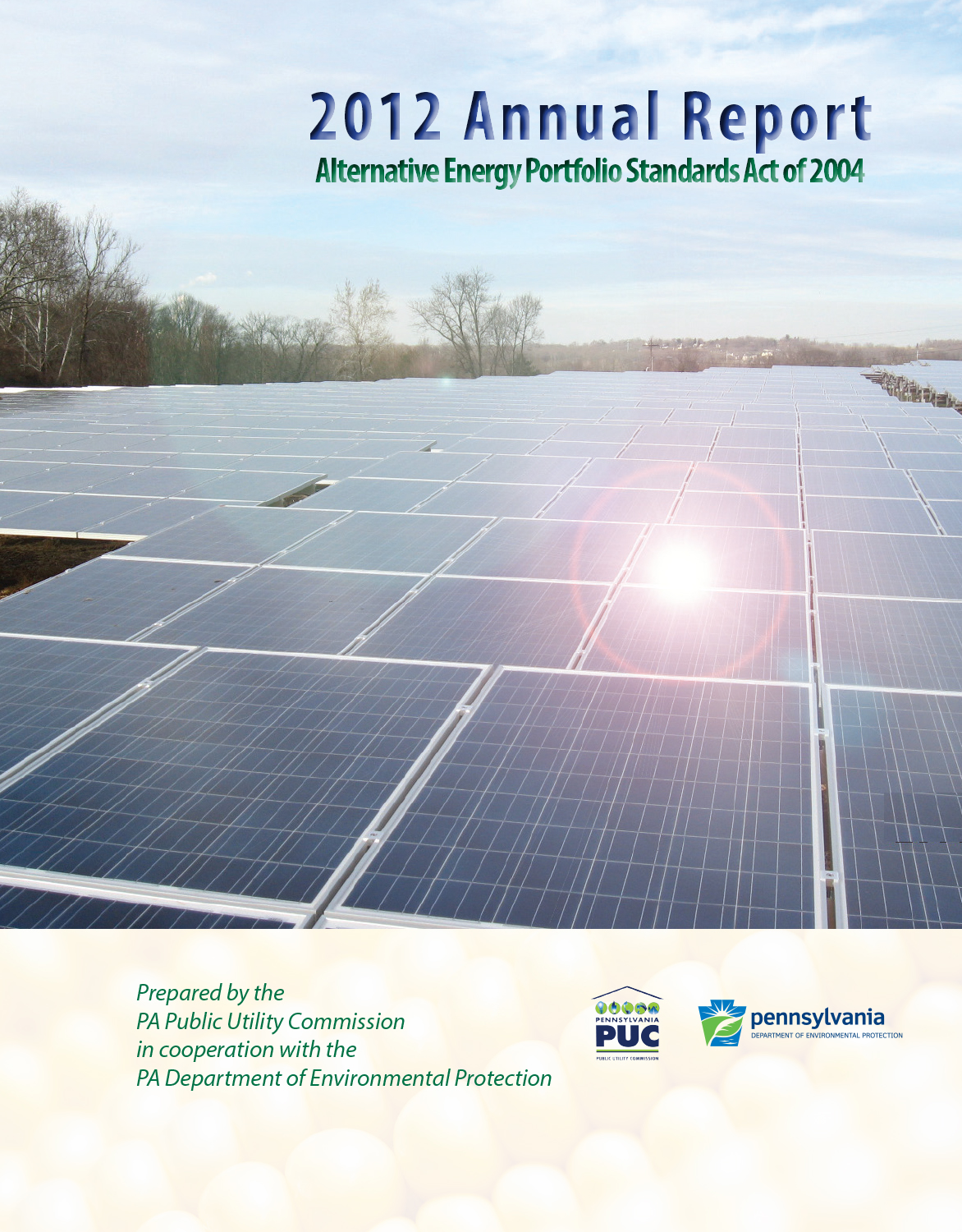 Alternative Energy Portfolio Standards Act Compliance for Year 2012 Brochure Cover
