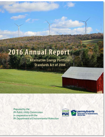 Alternative Energy Portfolio Standards Act Compliance for Year 2016 Brochure Cover